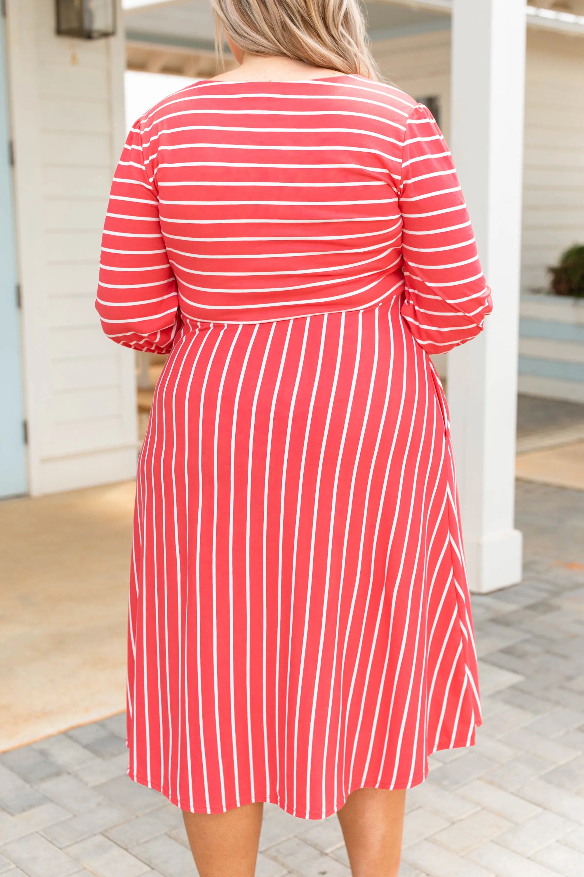 Holding Hands On The Boardwalk Dress, Coral