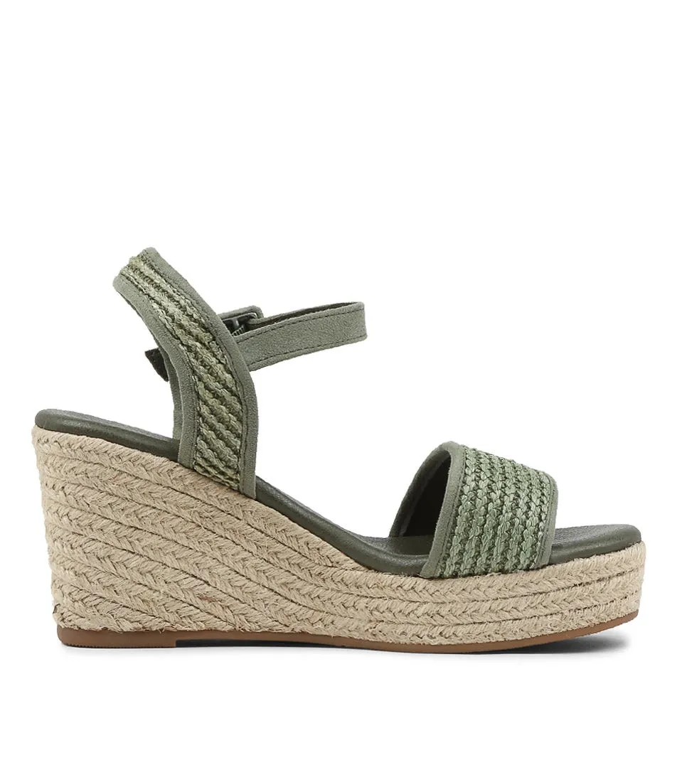 I LOVE BILLY Ketto Khaki Syn Raffia Espadrilles