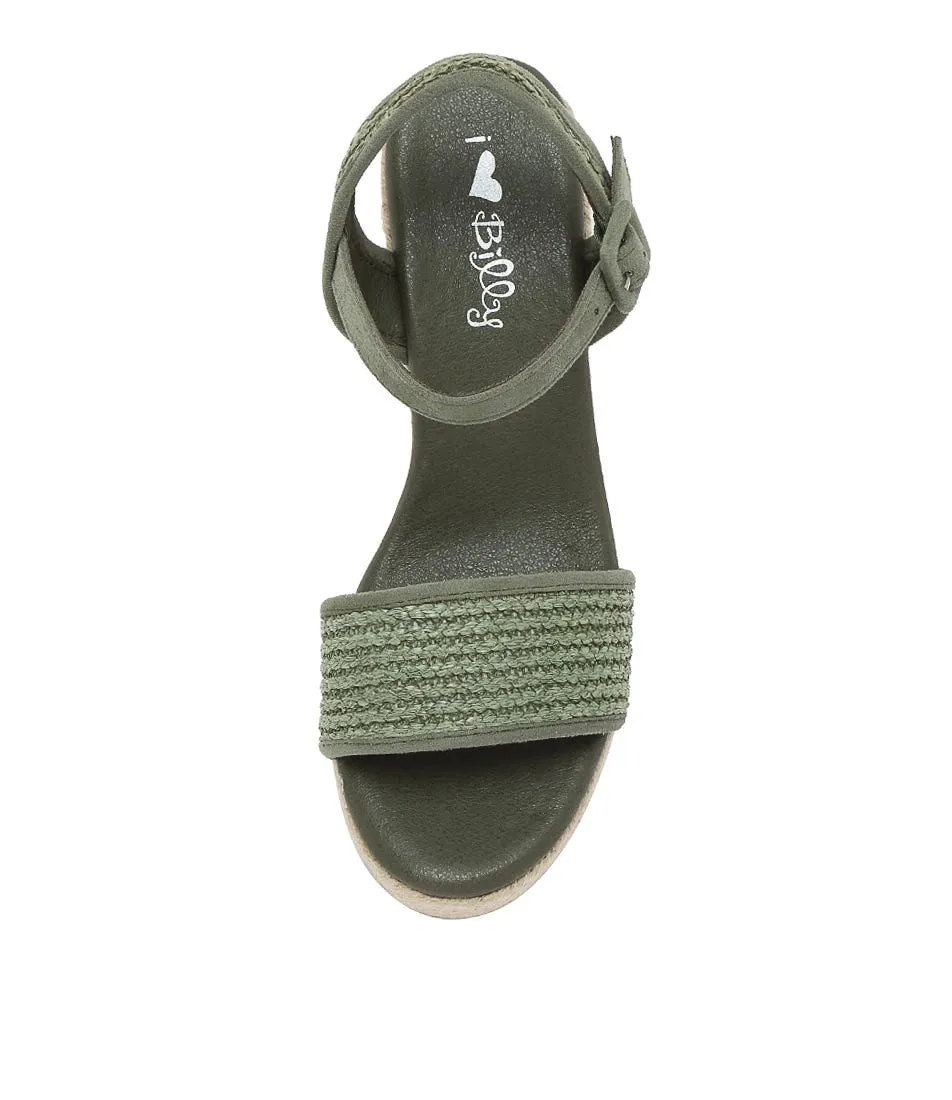 I LOVE BILLY Ketto Khaki Syn Raffia Espadrilles