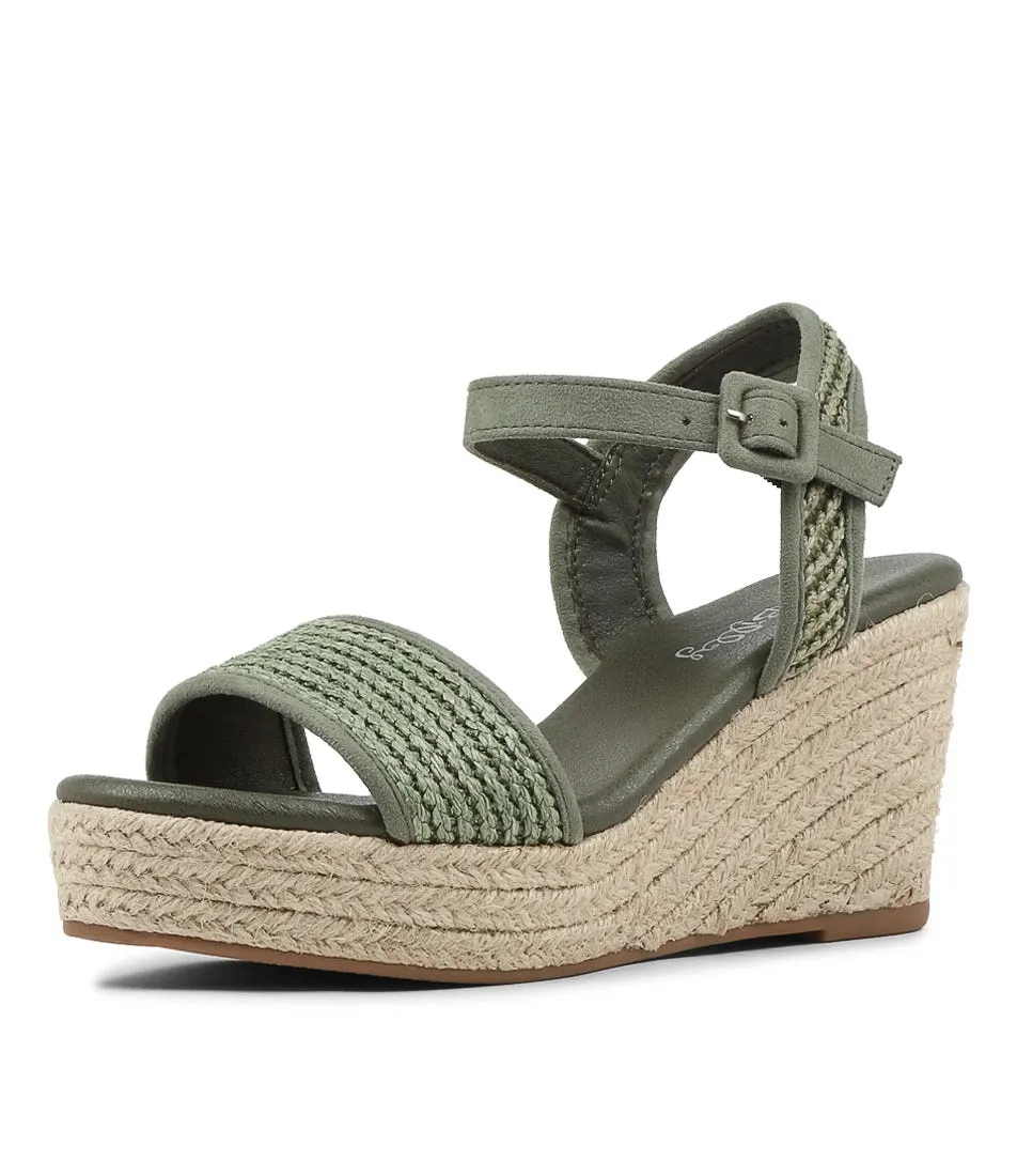 I LOVE BILLY Ketto Khaki Syn Raffia Espadrilles