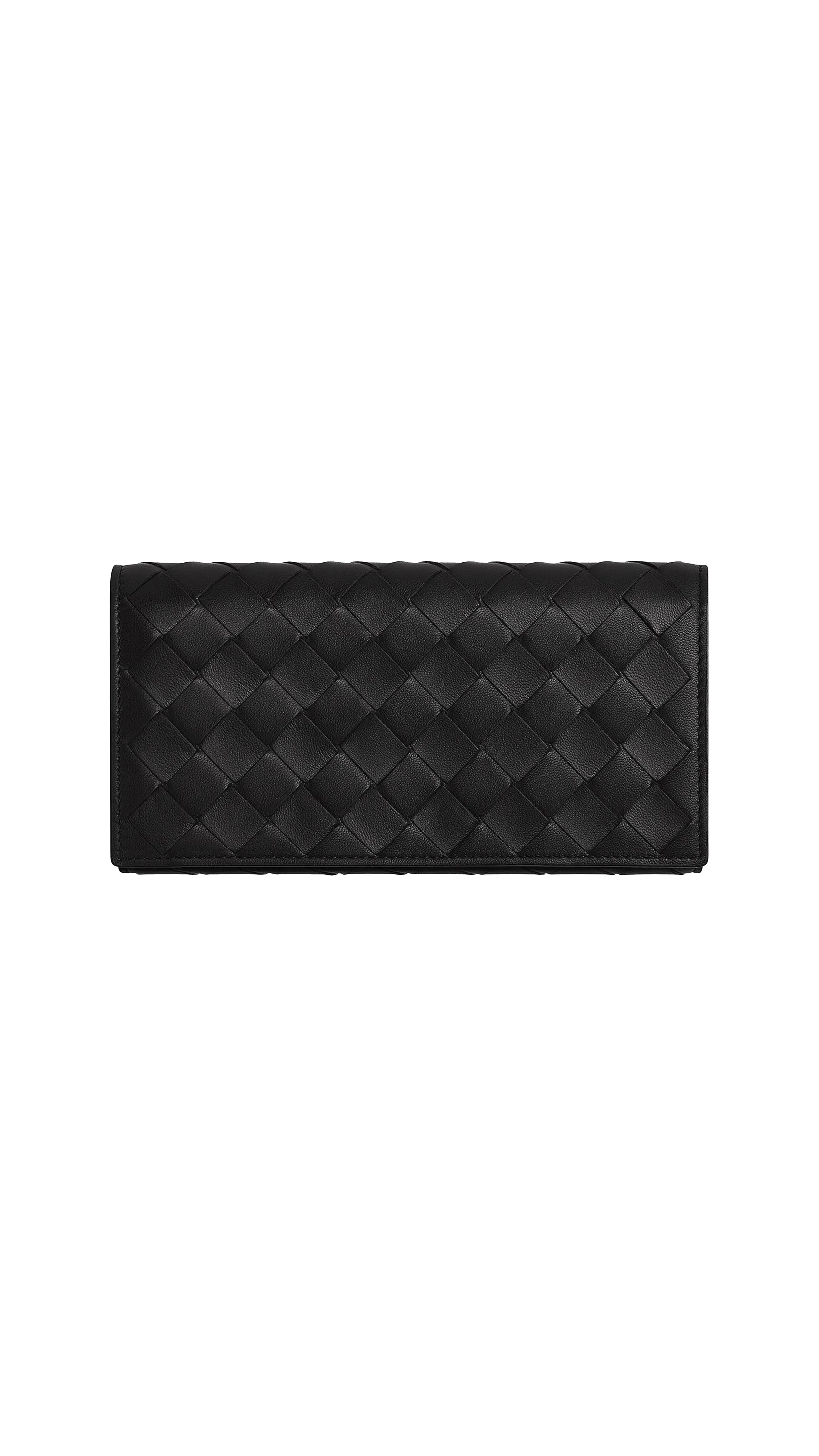 Intrecciato Large Flap Wallet - Black