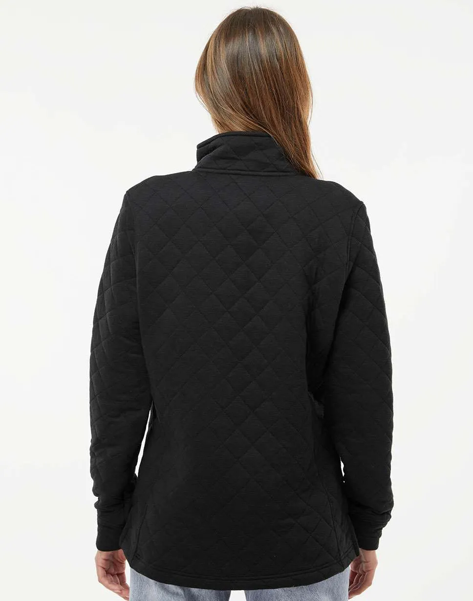 J America Ladies Quilted Snap Pullover