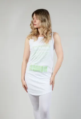 Jersey Vest Top with Motif in Lime Print