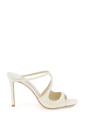 Jimmy choo anise 95 mules ANISE 95 WOZ WHITE WHITE