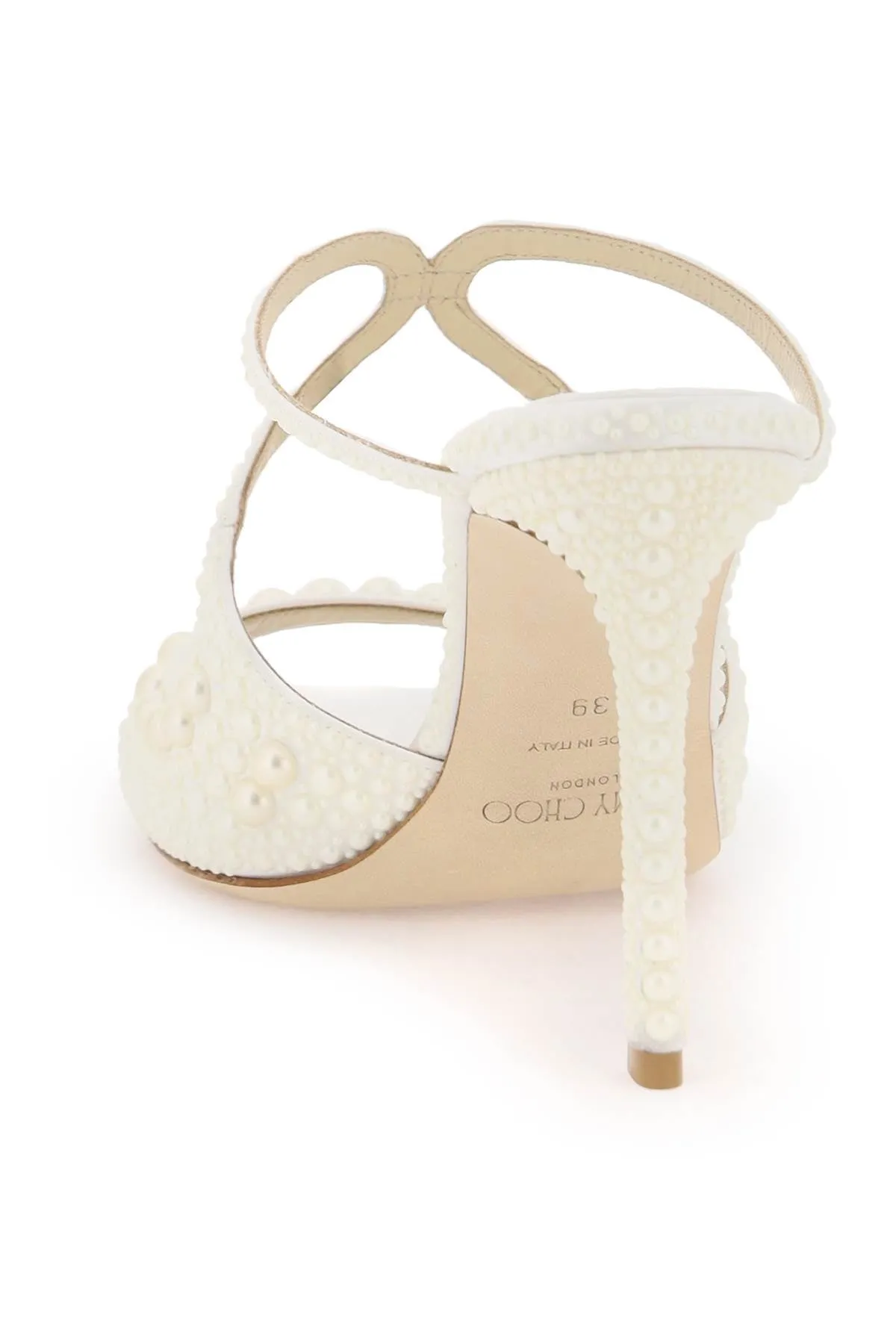 Jimmy choo anise 95 mules ANISE 95 WOZ WHITE WHITE