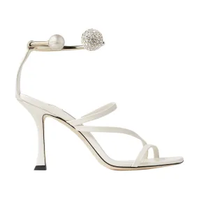 JIMMY CHOO Ottilia 90 Leather Heeled Sandals - White