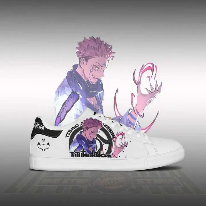 Jujutsu Kaisen Sukuna Ryomen Anime Low Top Leather Skate Shoes