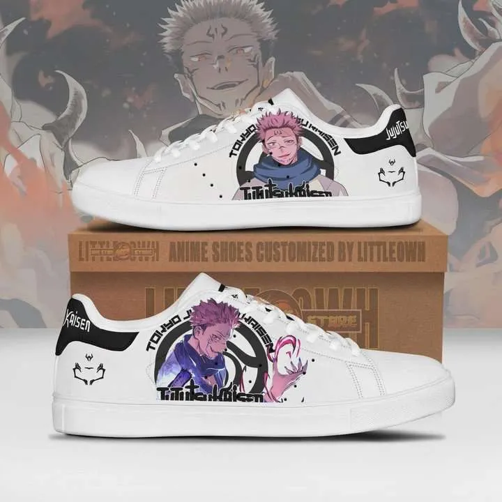 Jujutsu Kaisen Sukuna Ryomen Anime Low Top Leather Skate Shoes