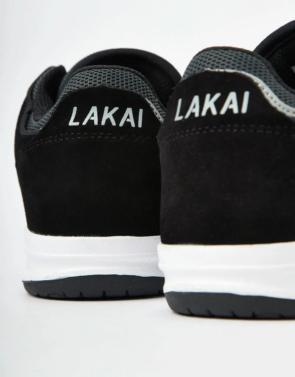 Lakai Telford Low Skate Shoes - Black/Grey Suede