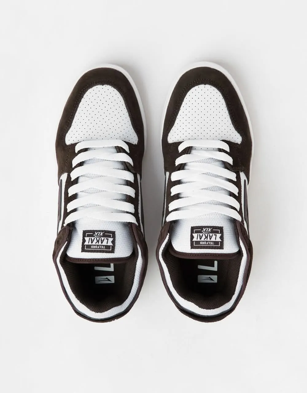 Lakai Telford Low Skate Shoes - Chocolate/White Suede