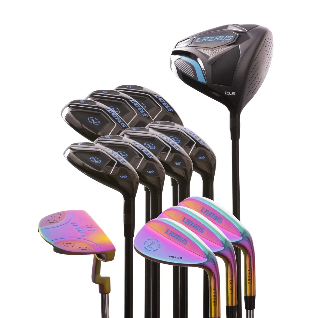 Lazrus Golf 13 pc Set - Driver, 3 Wedges Set, Hybrids (4-PW), Putter & Bag (optional)