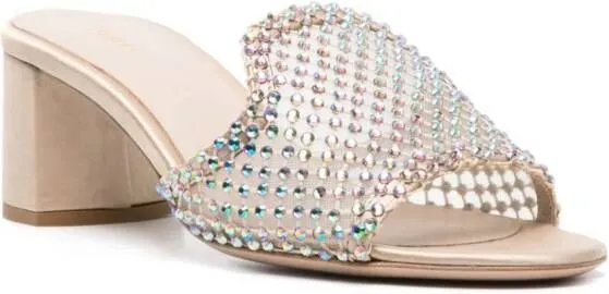 Le Silla Gilda 60mm crystal-embellished mules Gold