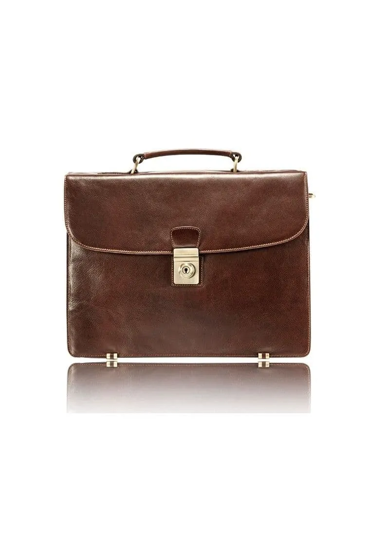 Leather Briefcase Brown