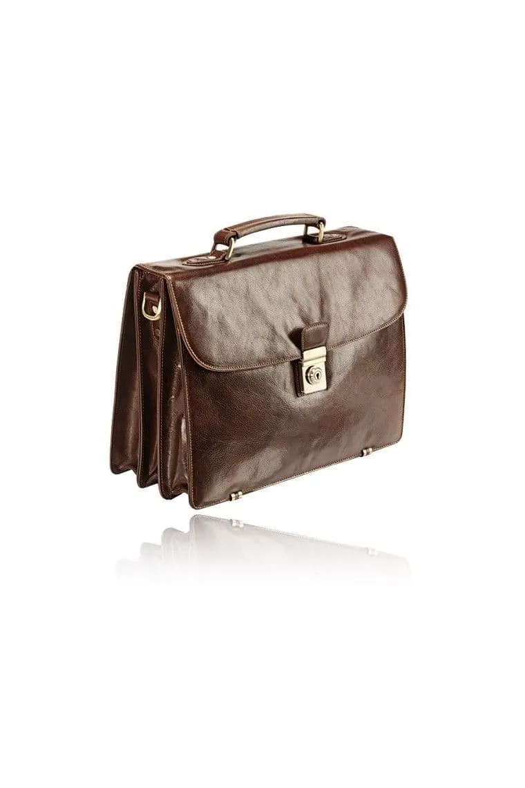 Leather Briefcase Brown