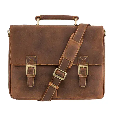 Leather Briefcase Tan :Berlin