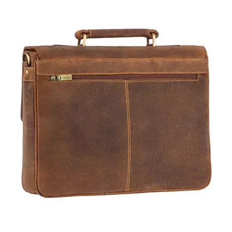 Leather Briefcase Tan :Berlin