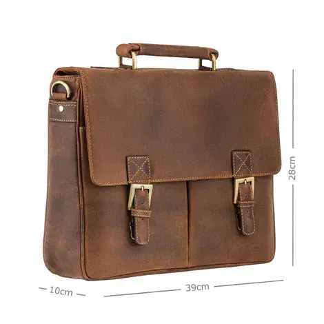 Leather Briefcase Tan :Berlin