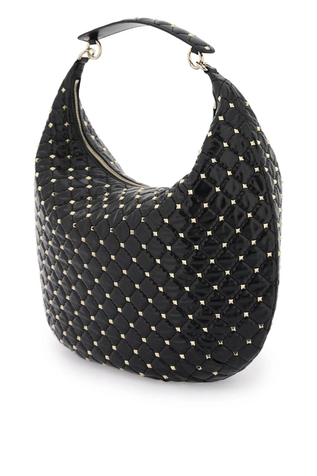 leather 'rockstud spike' hobo bag 3W2B0M31WAS NERO