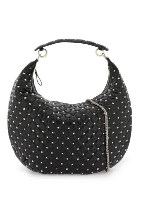 leather 'rockstud spike' hobo bag 3W2B0M31WAS NERO