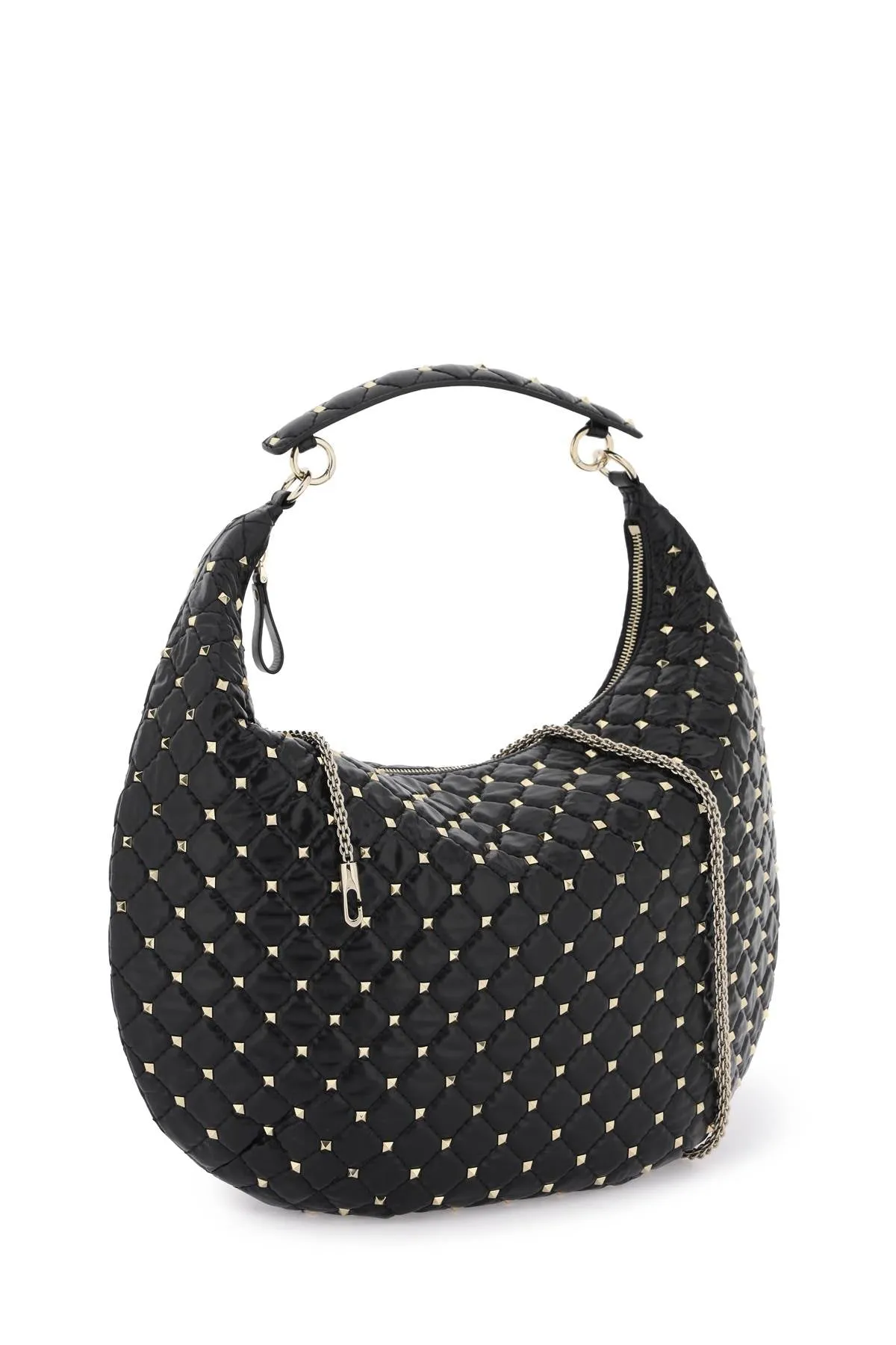 leather 'rockstud spike' hobo bag 3W2B0M31WAS NERO