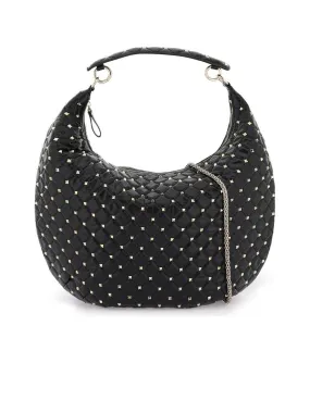 Leather 'Rockstud Spike' Hobo Bag