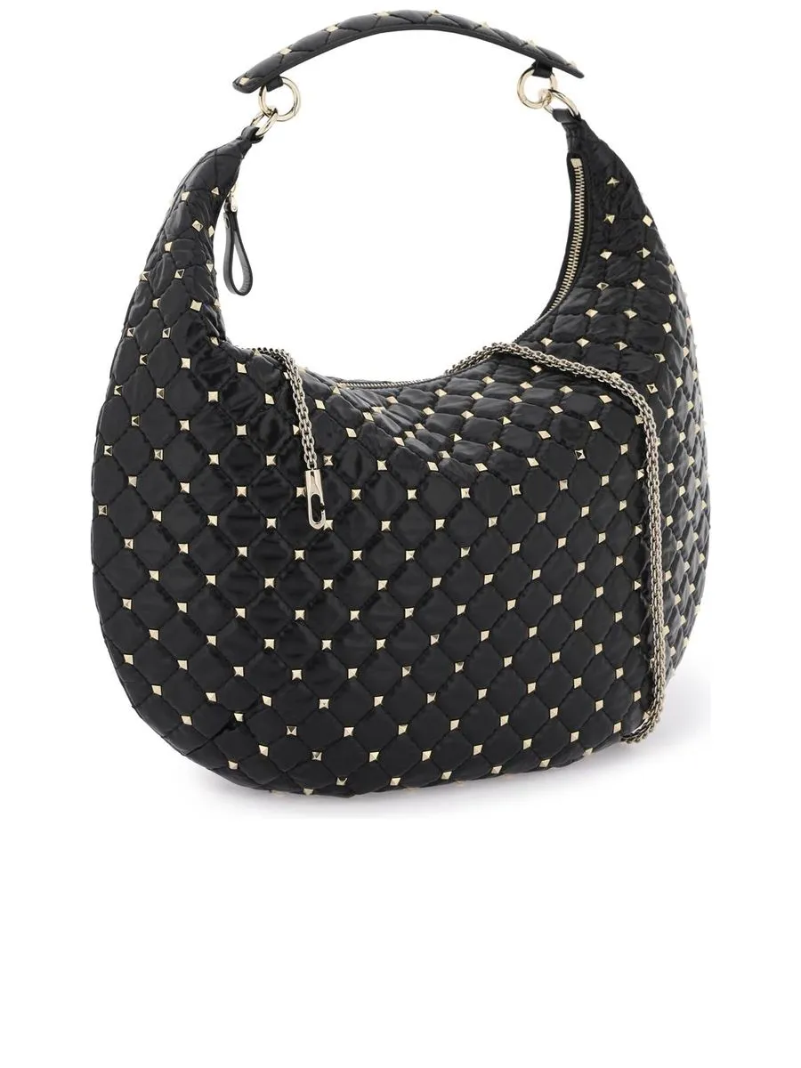 Leather 'Rockstud Spike' Hobo Bag