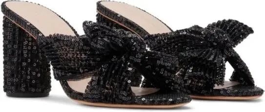 Loeffler Randall Penny 90mm sequinned mules Black