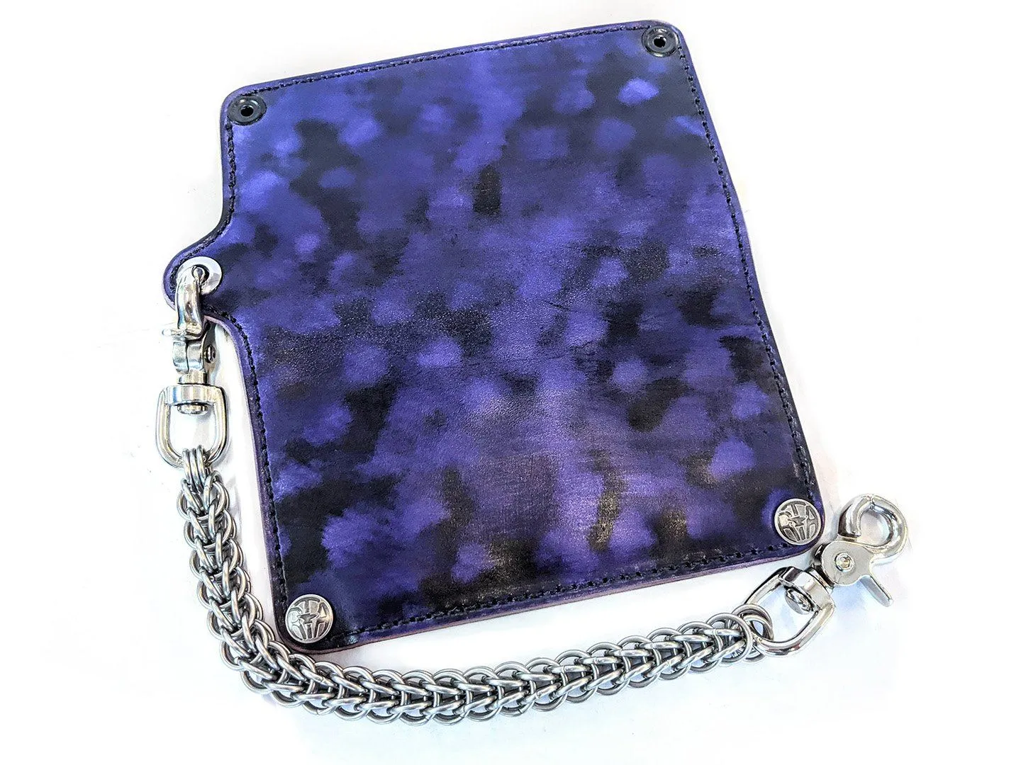 Long Biker Leather Chain Wallet - Nightshade