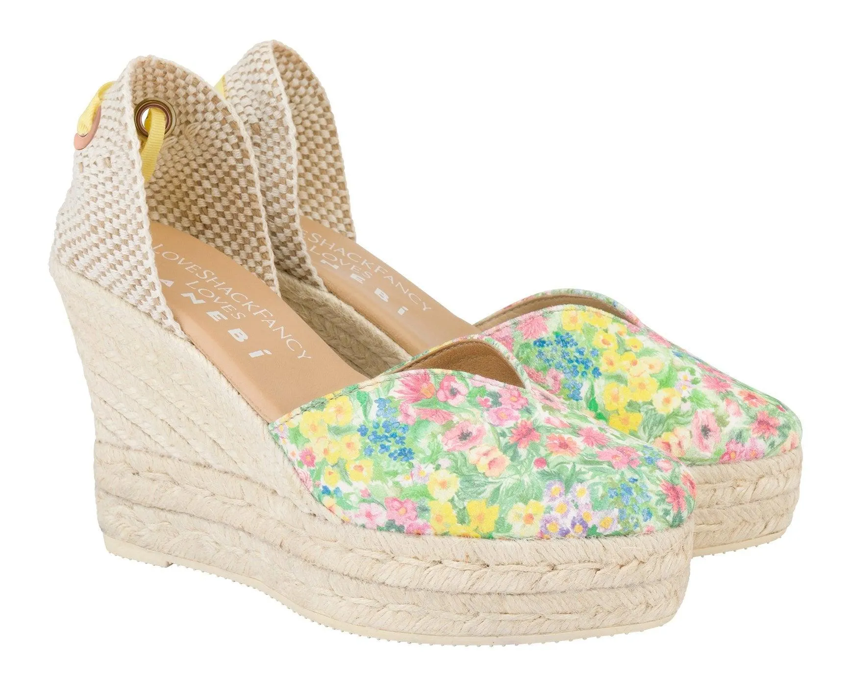 LoveShackFancy X Manebi Wedges in Rainbow Skies