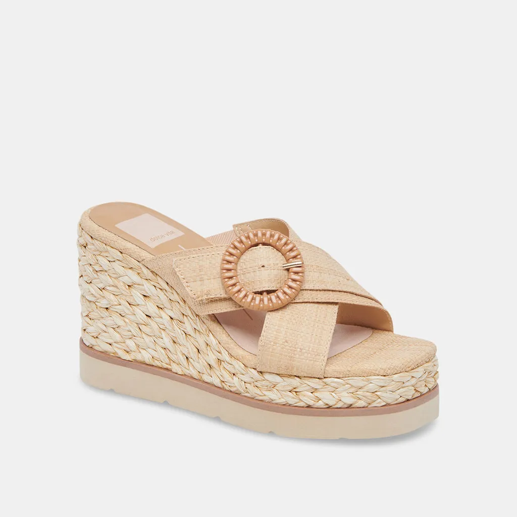 LUIZ WEDGES LT NATURAL RAFFIA– Dolce Vita 6896289251394