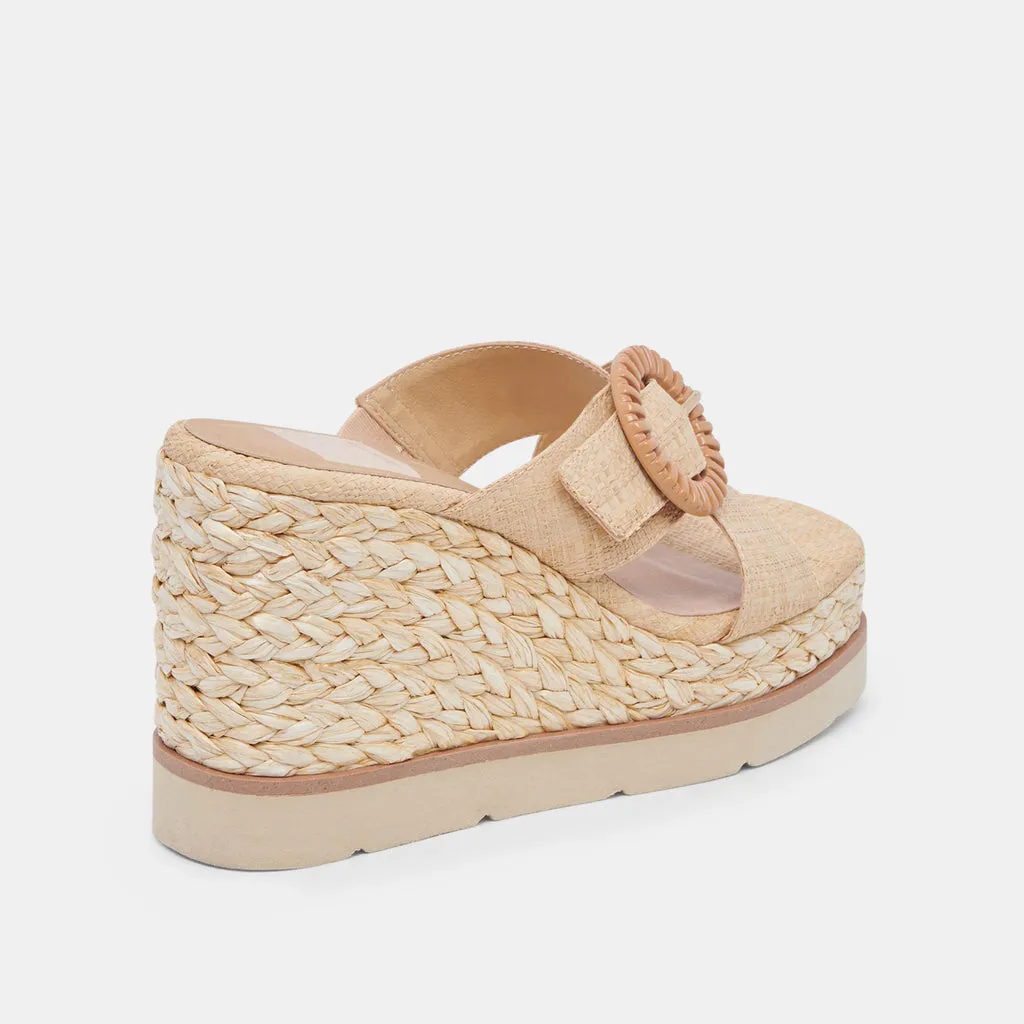 LUIZ WEDGES LT NATURAL RAFFIA– Dolce Vita 6896289251394