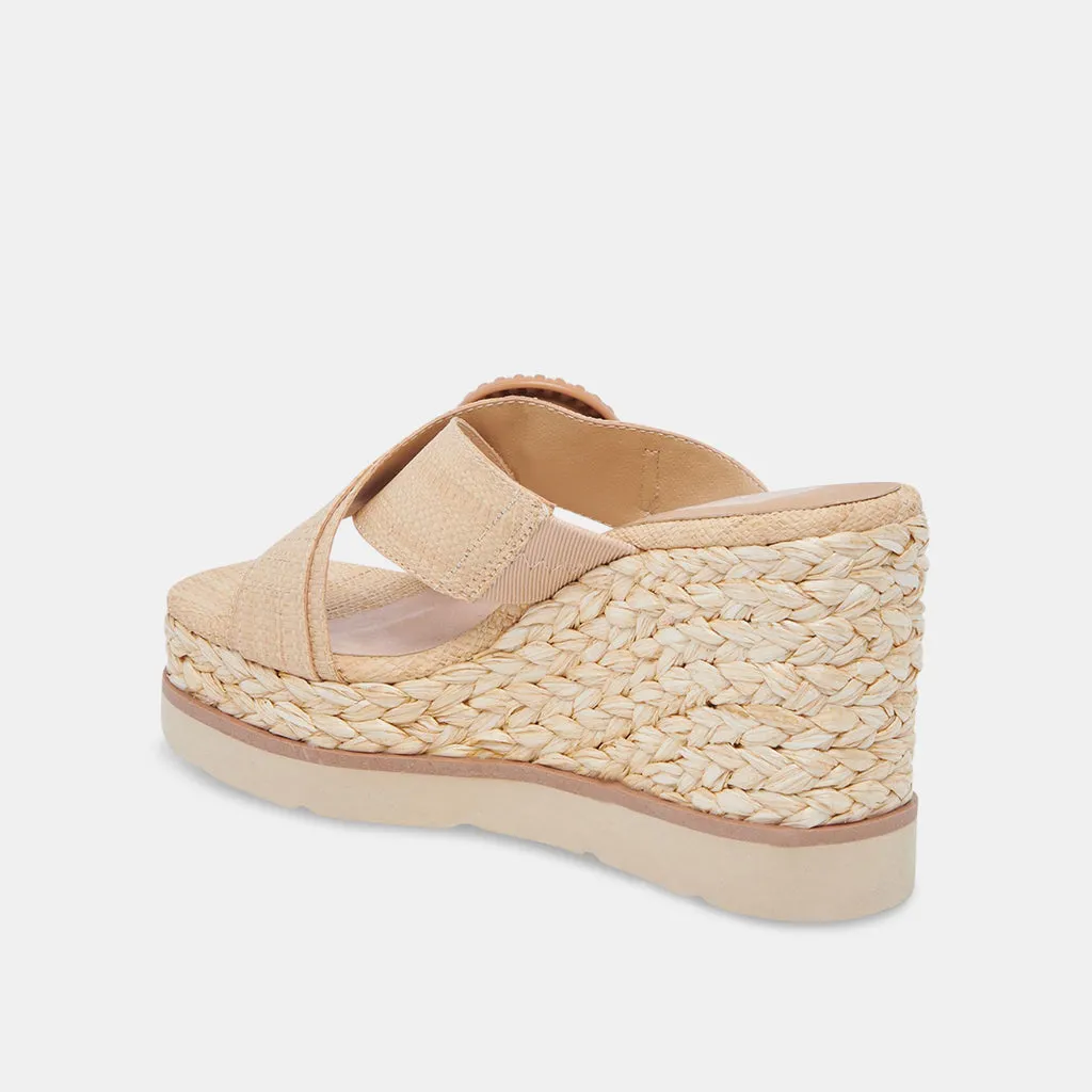 LUIZ WEDGES LT NATURAL RAFFIA– Dolce Vita 6896289251394