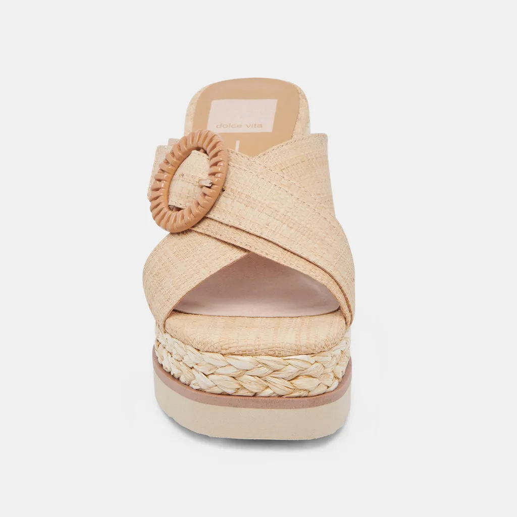 LUIZ WEDGES LT NATURAL RAFFIA– Dolce Vita 6896289251394