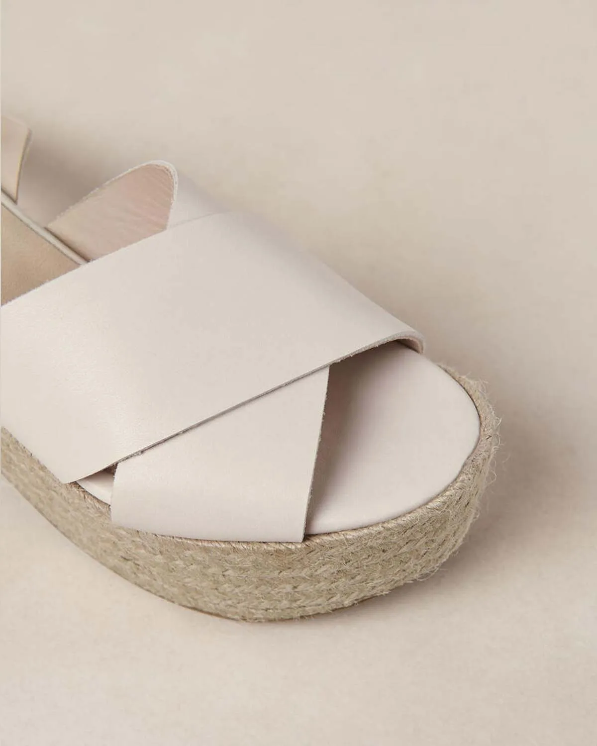 Lyla Leather Espadrilles - Cream