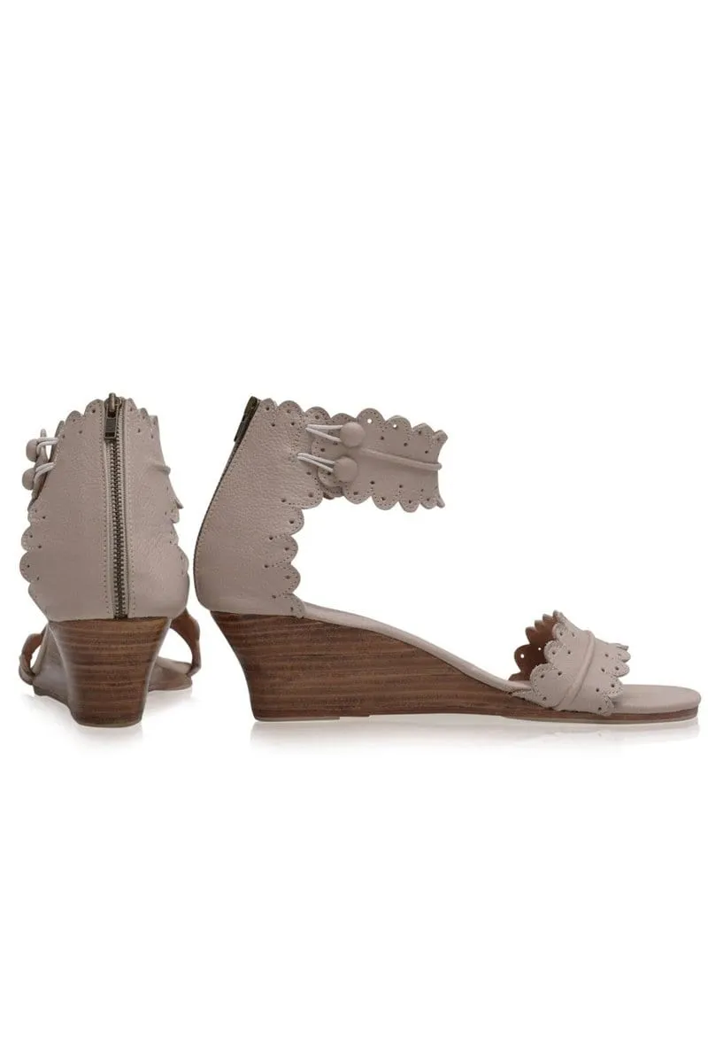 Magdalena Wedges in Ivory