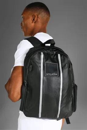 Man Active Gym Tape Detail Padded Rucksack | boohooMAN UK