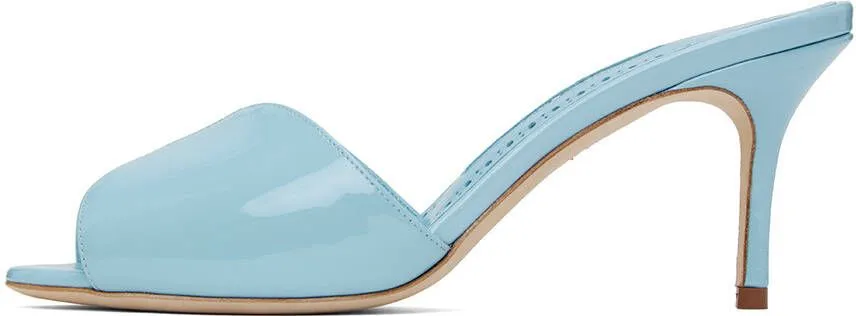 Manolo Blahnik Blue Houramu Mules