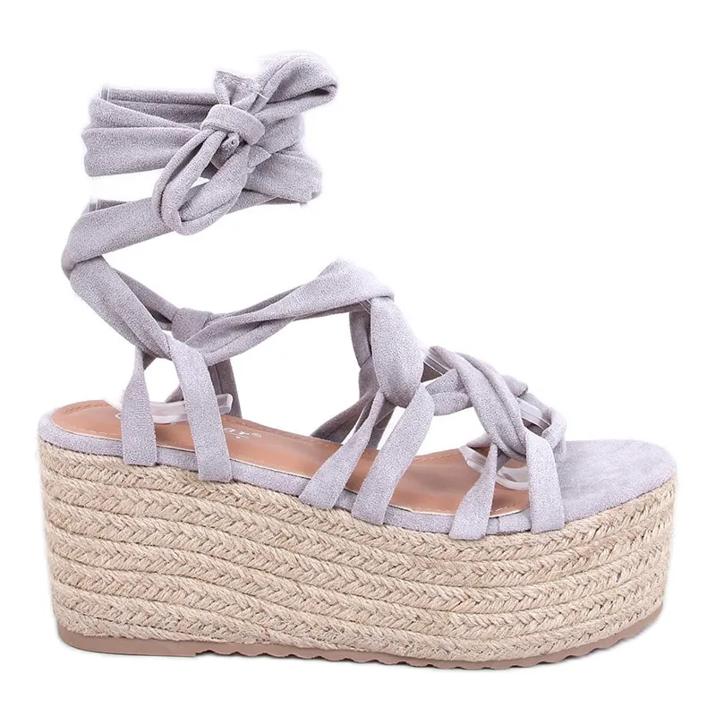 Manon Gray platform espadrilles grey