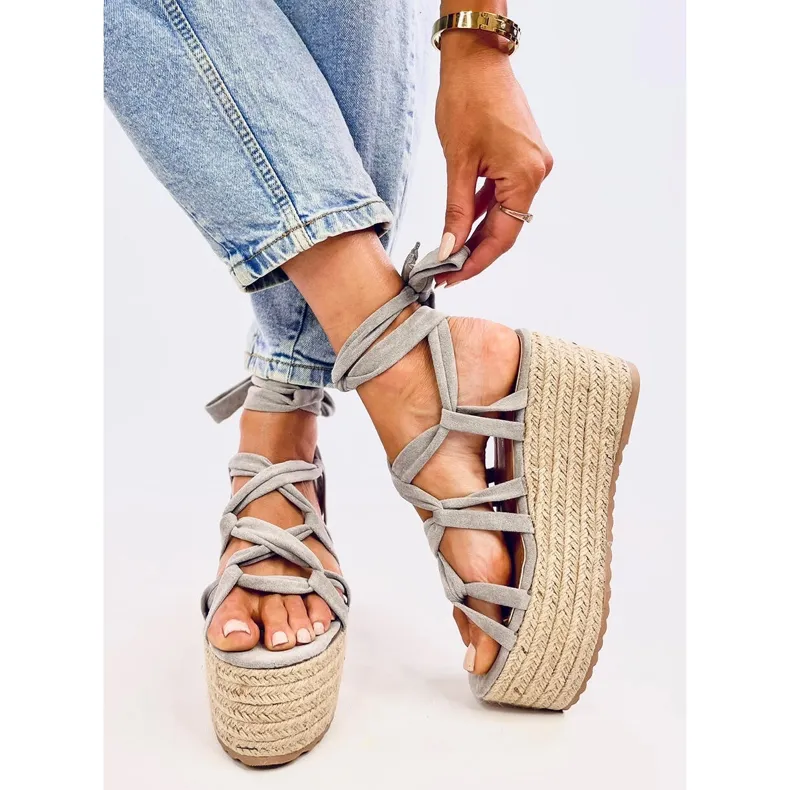 Manon Gray platform espadrilles grey