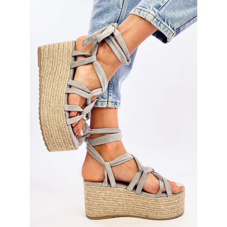 Manon Gray platform espadrilles grey