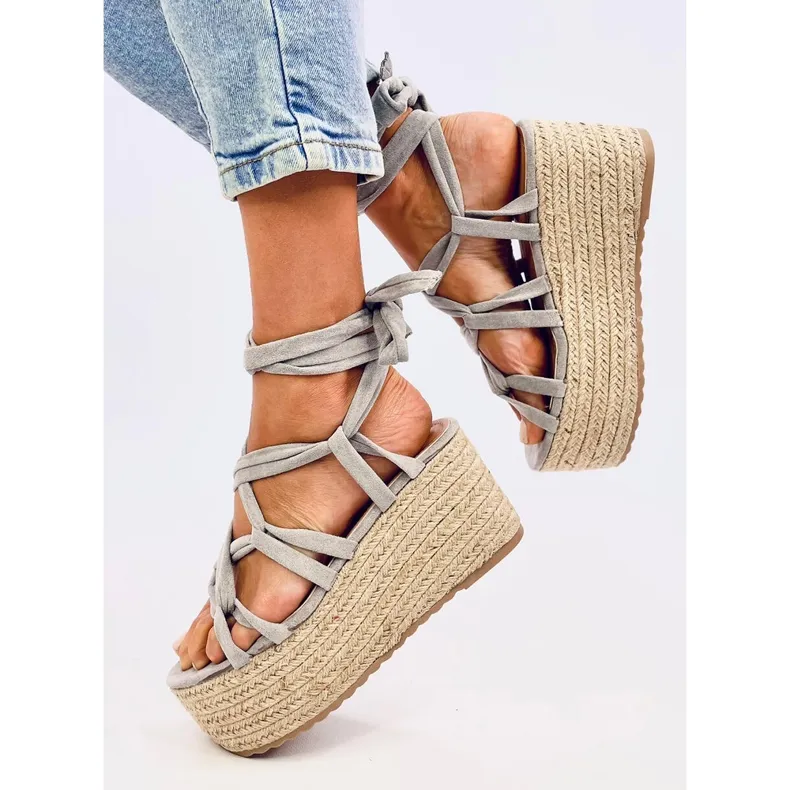 Manon Gray platform espadrilles grey