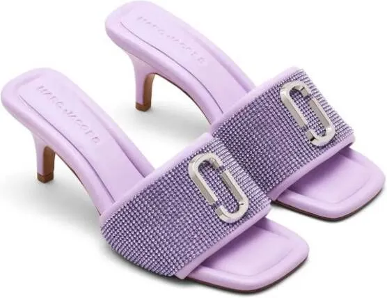 Marc Jacobs The Rhinestone J 65mm leather mules Purple