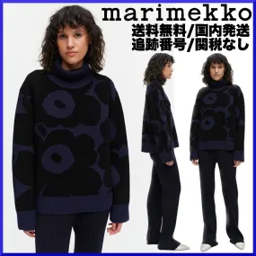 marimekko  |Flower Patterns Casual Style Wool Street Style Long Sleeves