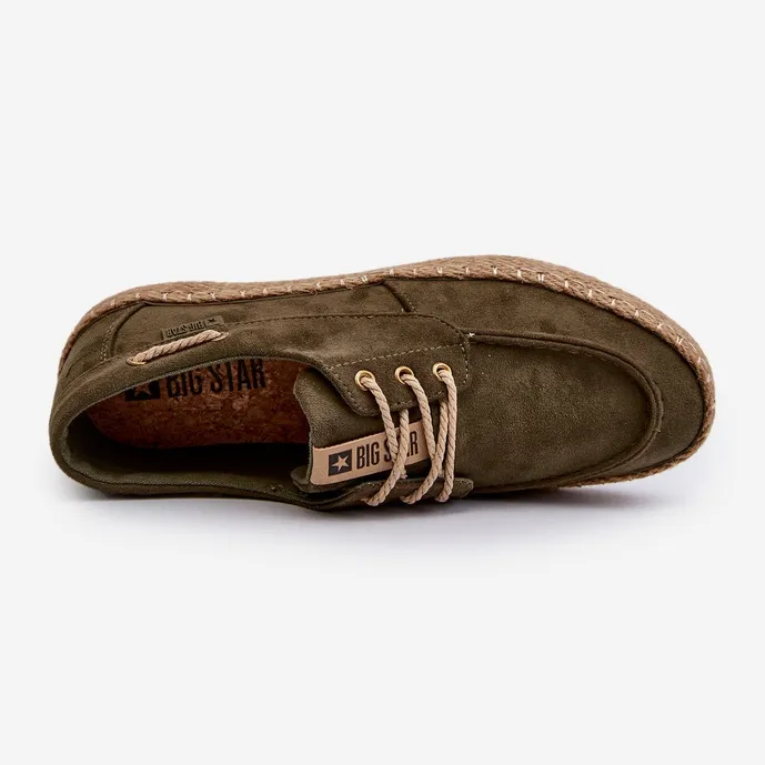 Men's Lace-Up Espadrilles Big Star NN174055 Khaki green