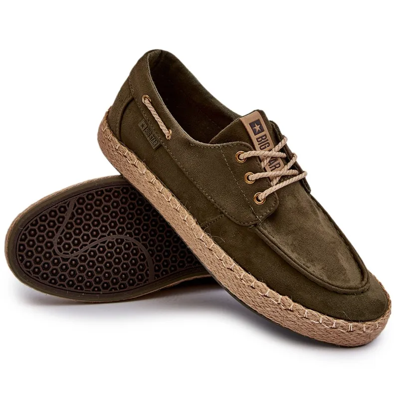 Men's Lace-Up Espadrilles Big Star NN174055 Khaki green