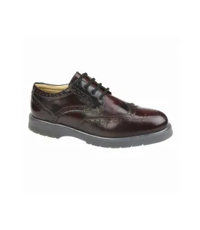 Mens leather brogues burgundy Grafters