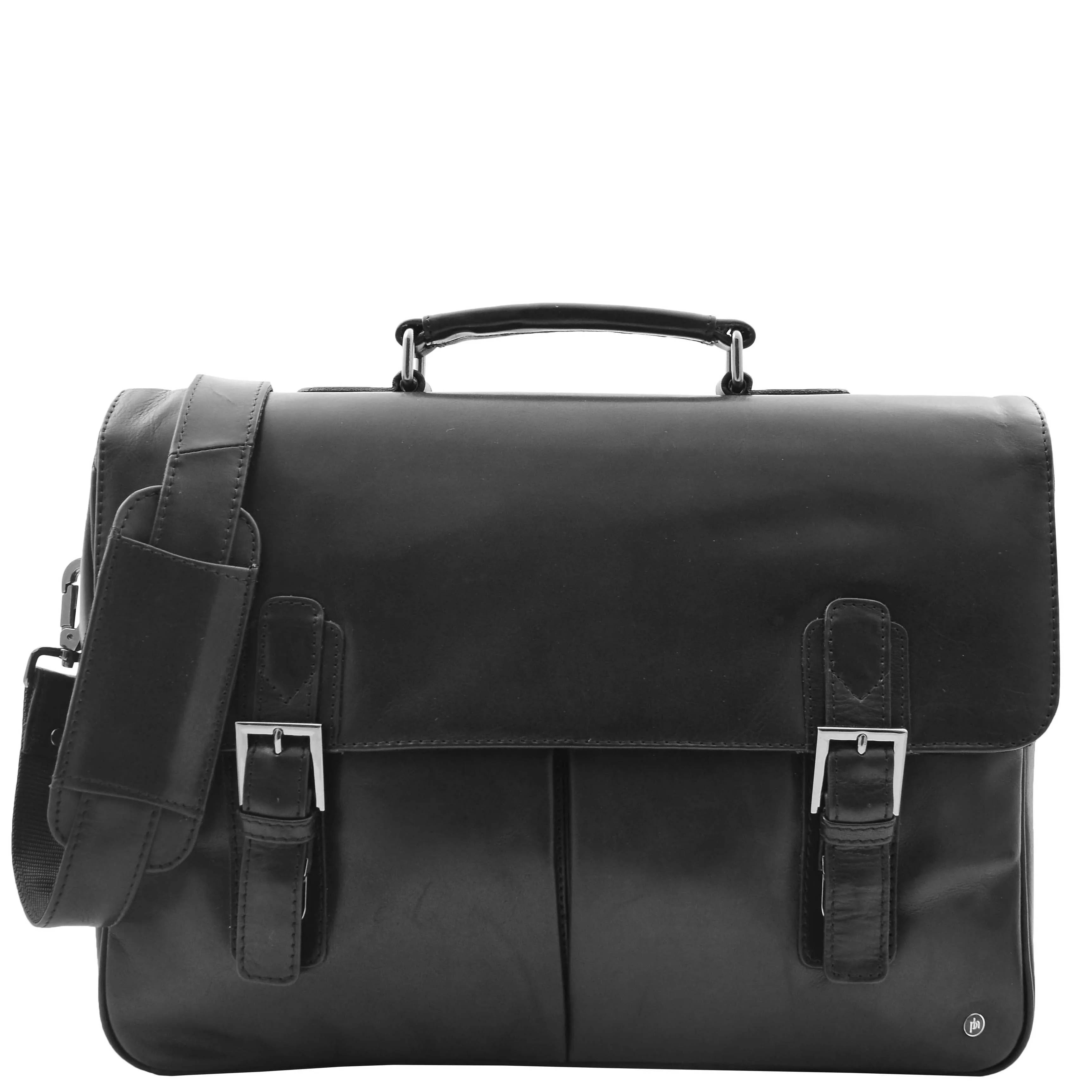 Mens Leather Messenger Briefcase HOL518 Black