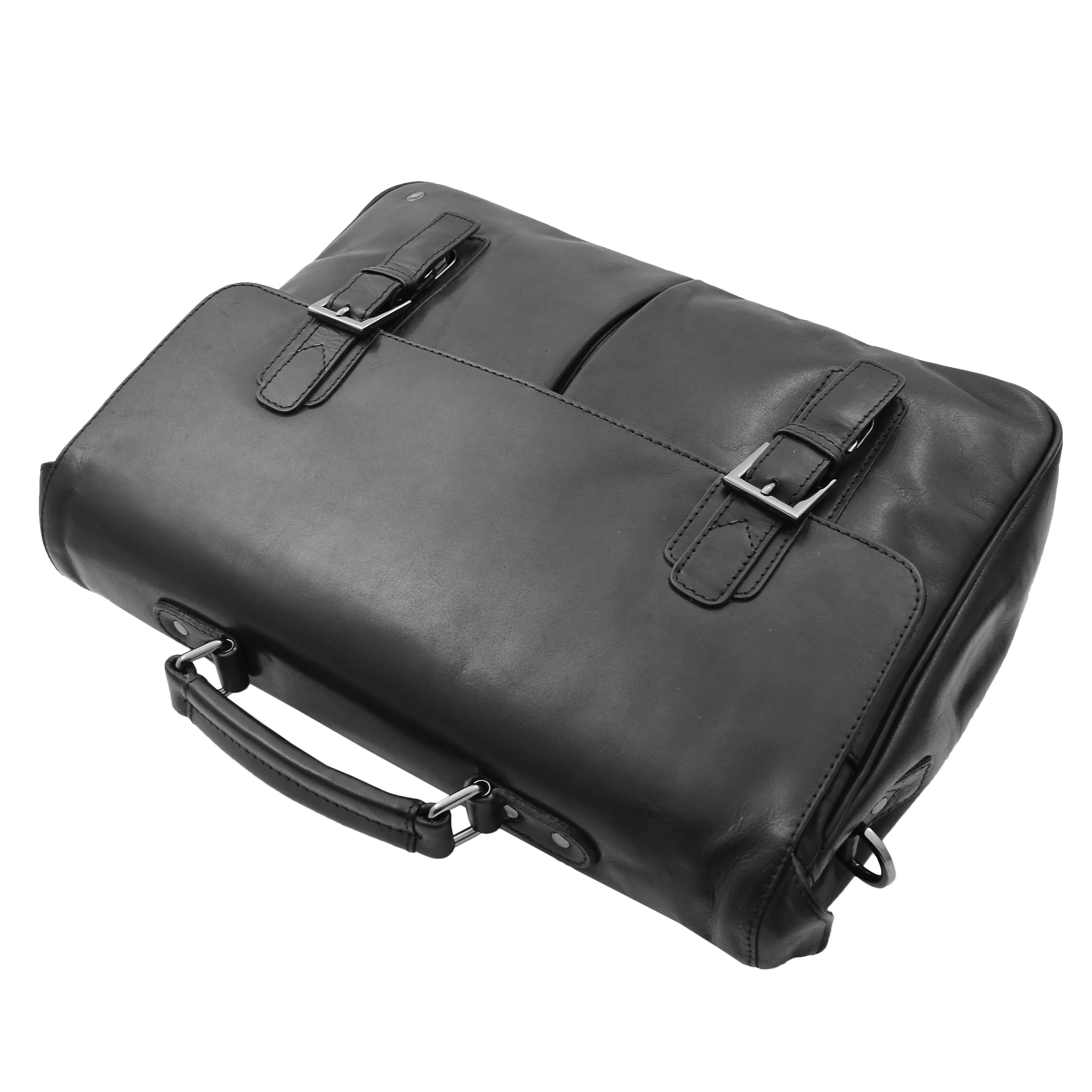 Mens Leather Messenger Briefcase HOL518 Black