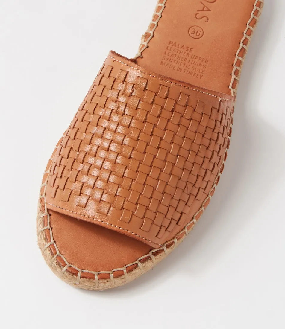 MIDAS Palase Tan Leather Espadrilles