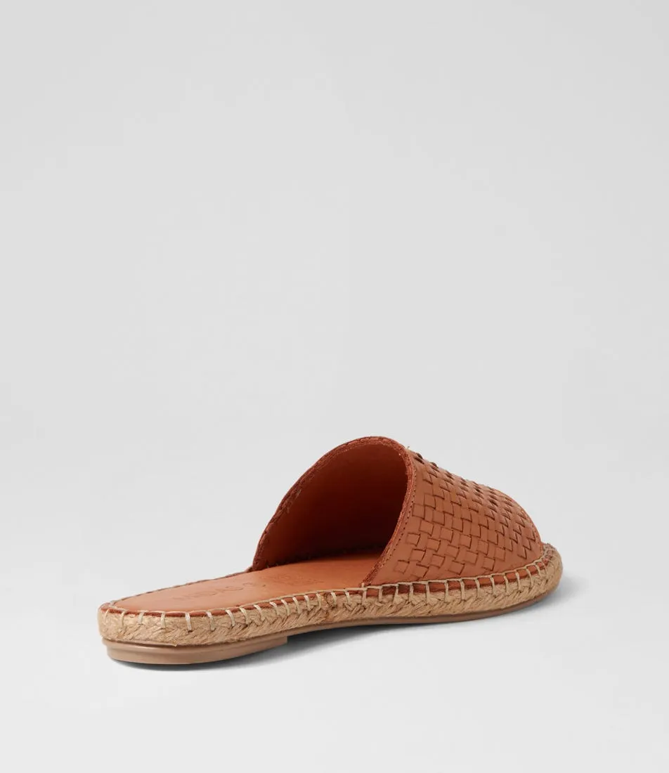 MIDAS Palase Tan Leather Espadrilles